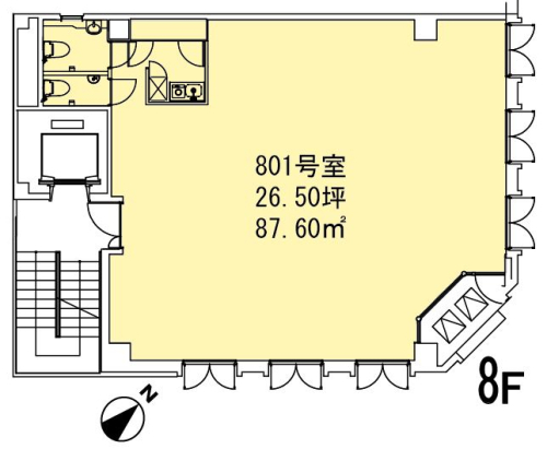 カーザ　ベルソーレ　801号室