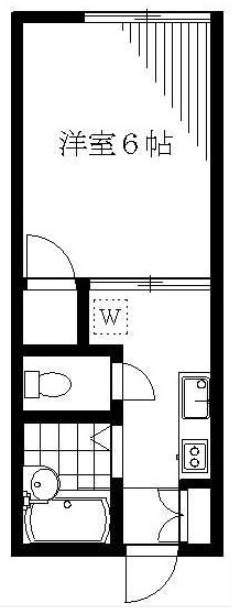 洋室6帖　キッチン　バストイレ別