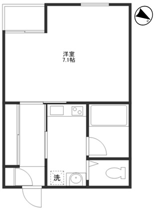 洋室7.1帖　キッチン　バス　トイレ　バルコニー
