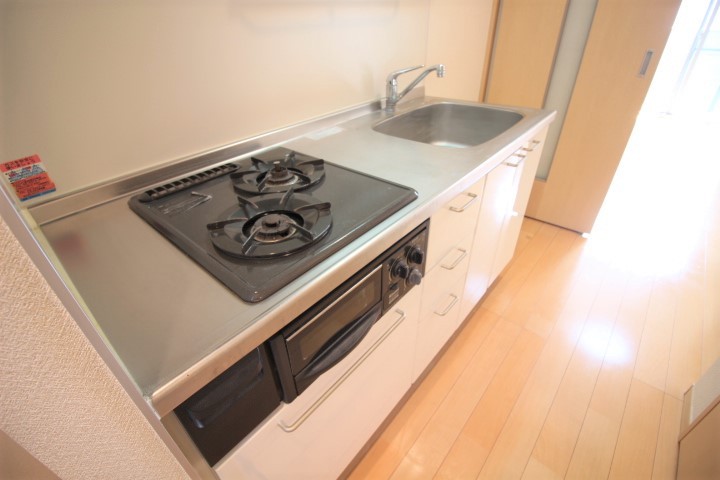 キッチン　2口システムガスキッチン　グリル付