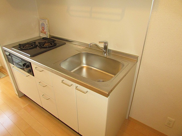 キッチン　2口システムガスキッチン　グリル付