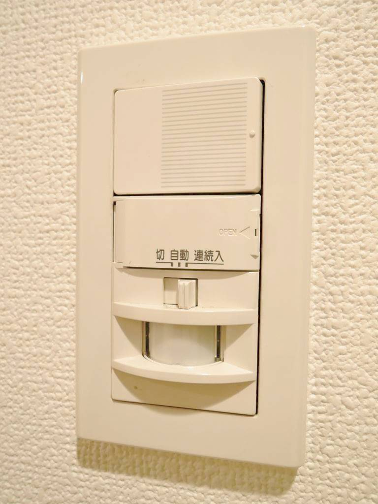 人感センサー。玄関に来ると自動で照明が点灯します。