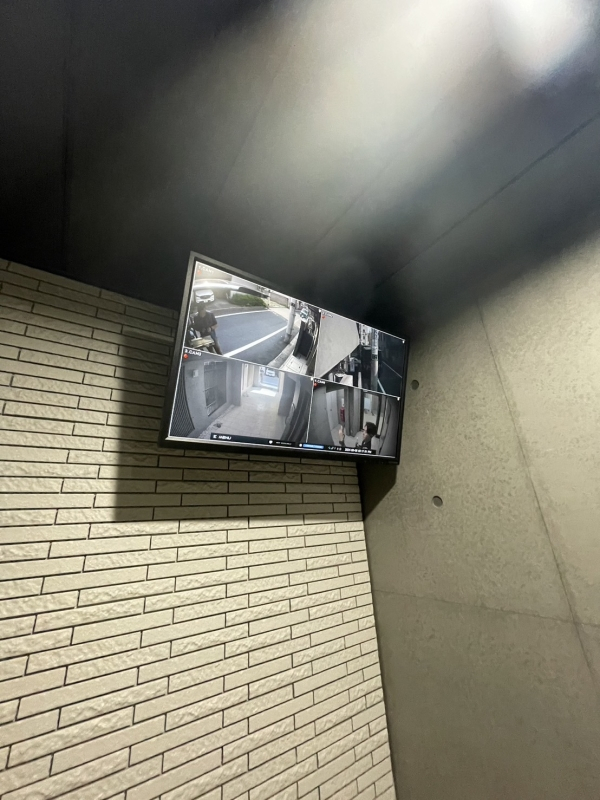 防犯カメラのモニター設置