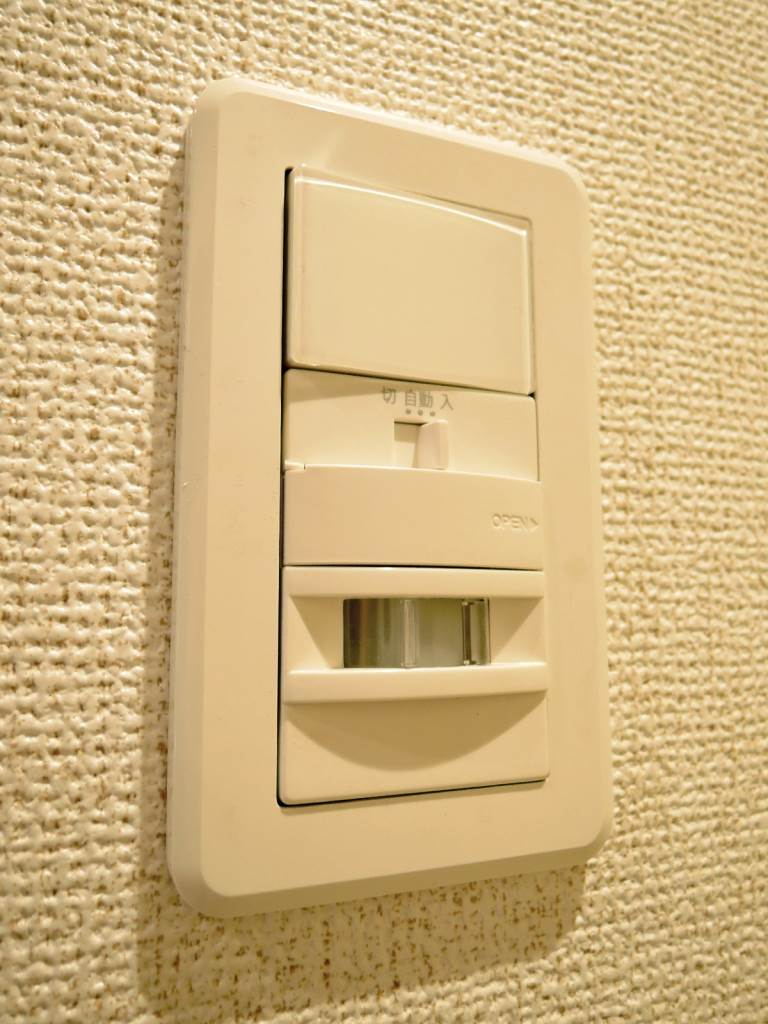 センサーがあり自動で玄関の照明が点灯