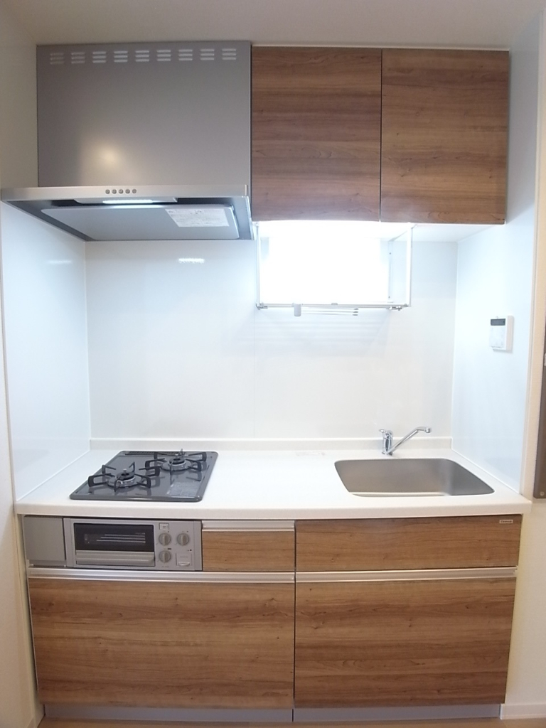 キッチン　2口ガスコンロ　グリル付