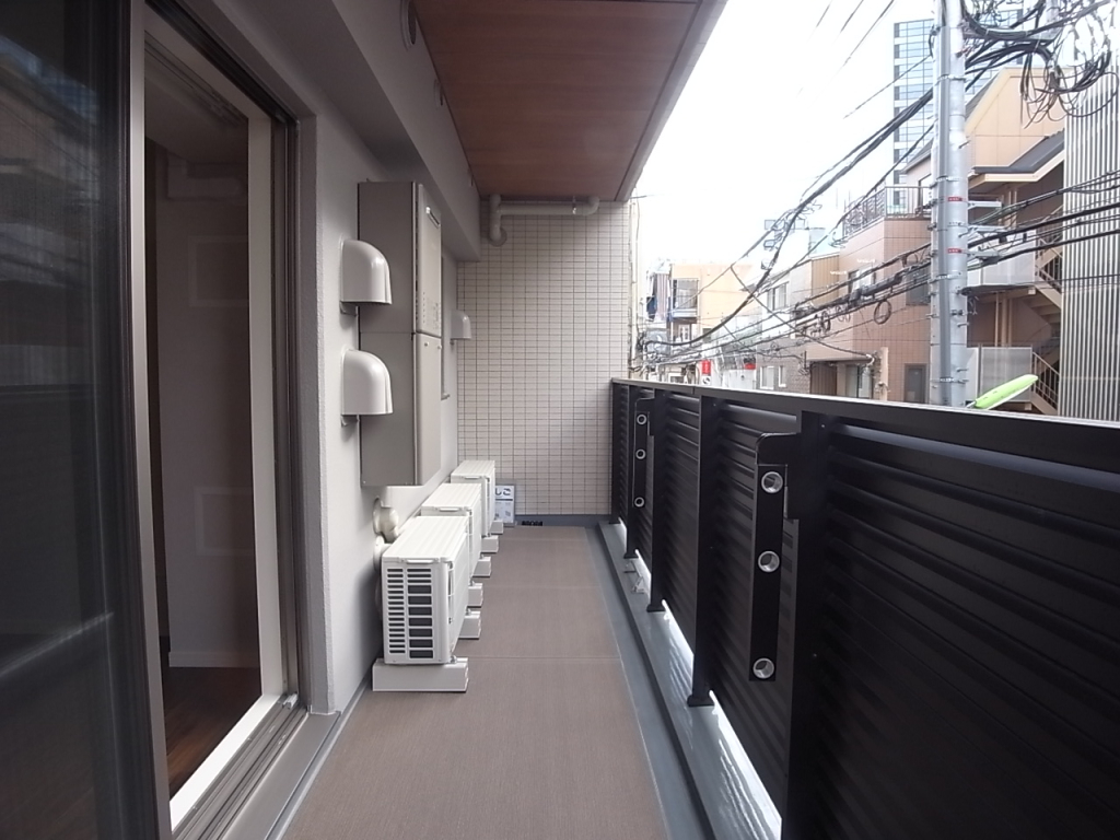 南向きのバルコニー