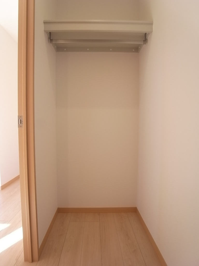 南側洋室のウォークインクローゼット。入った左右に棚があります！
