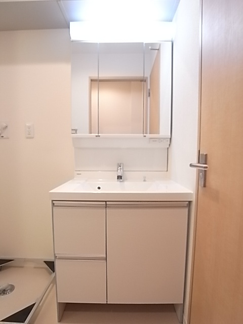 女性に嬉しい3面鏡！シャワー付き独立洗面台！