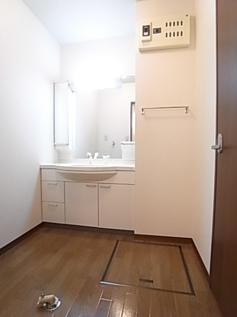 家族で使用しても十分広さのある洗面脱衣所。幅167×奥146