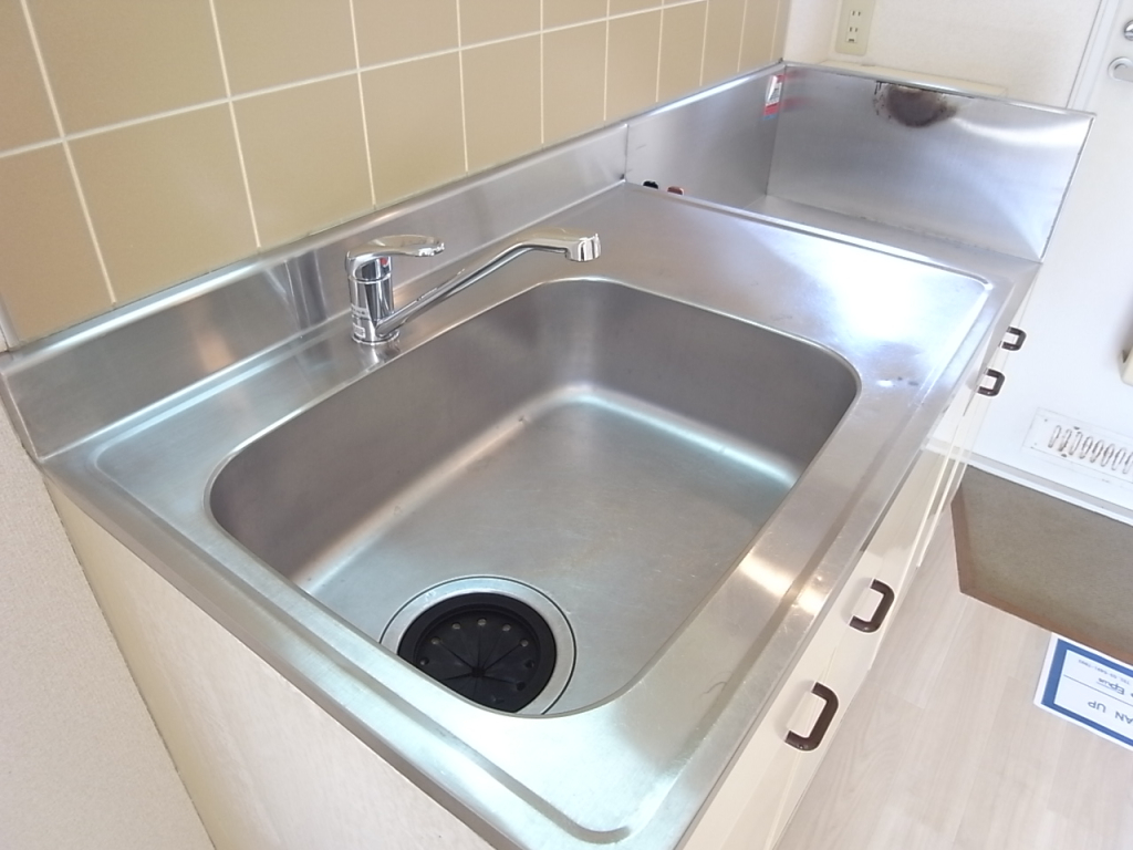 シンクも大きく、俎板を置くスペースも広い！