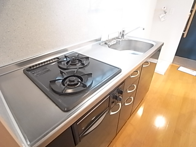 システムキッチンガス2口グリル付き！