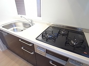 3口ガスコンログリル付