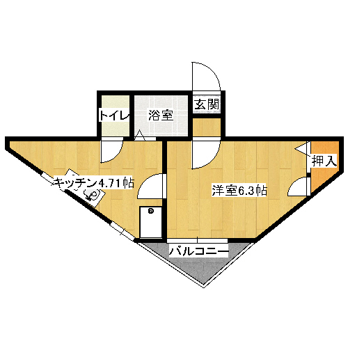 ロフト付の1Kタイプです