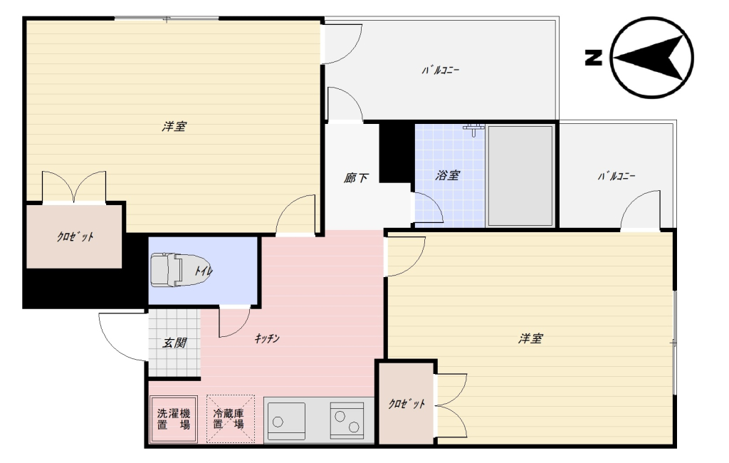 南向きで最上階のお部屋です