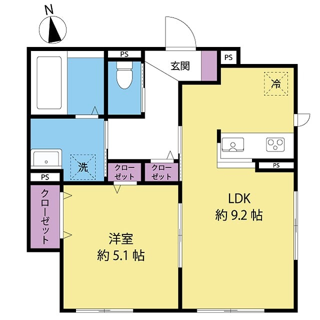 南向き居室の広々LDK