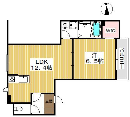 広いリビングが魅力。収納もウォークイン付き。