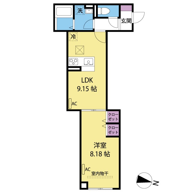 使いやすい間取りで人気の1LDK