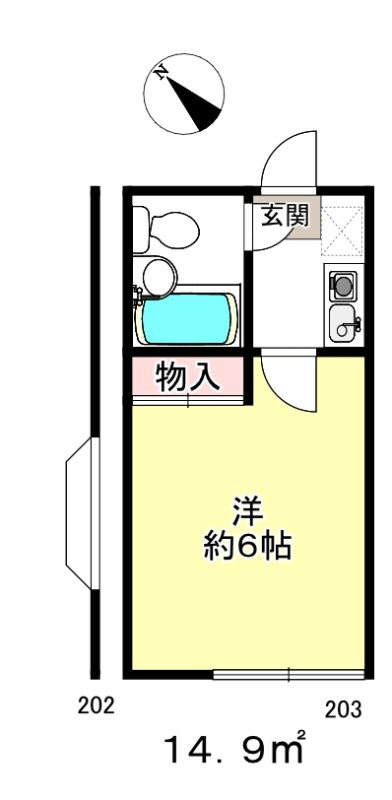 中部屋ですが日当たりも期待できそう。