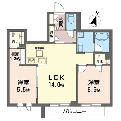 収納たっぷり。書斎スペースが嬉しい間取り
