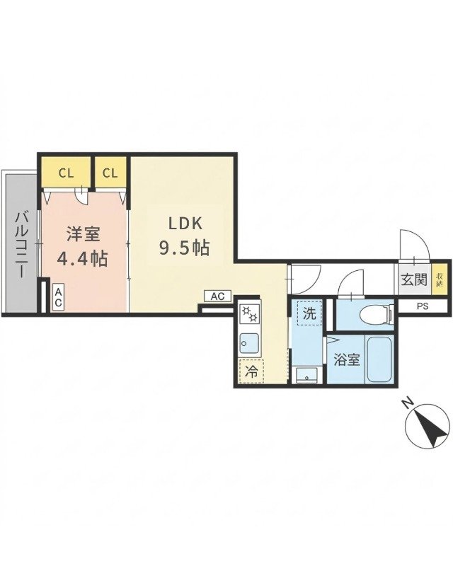生活動線に優れた1LDKタイプ