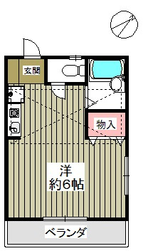 二面採光の角部屋。バストイレ別です。