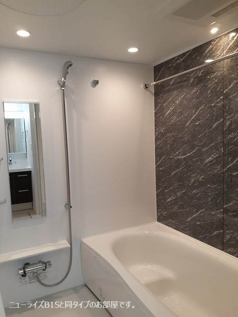 パネルが映えるバスルーム