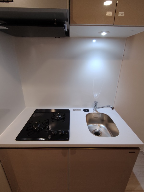 2口コンロ・収納付きのシステムキッチン