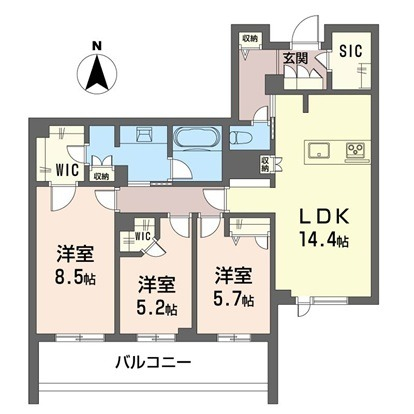 収納豊富な使いやすい3LDKです