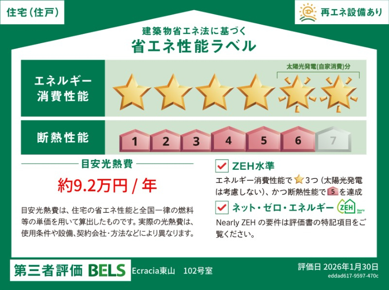 102の省エネ性能ラベルです。