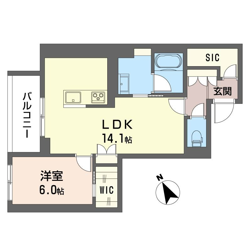 使いやすい1LDKの間取りです