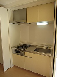 ２口バーナーのシステムキッチン