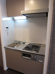 ２口バーナーのシステムキッチン