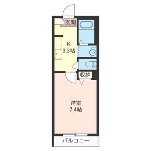 バス/トイレ別・独立洗面台と現在のニーズに合った１Ｋです。居室が７帖以上で使い勝手抜群。