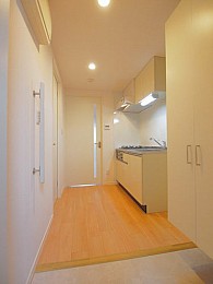 キッチンは都市ガスでグリル付ビルトインコンロです