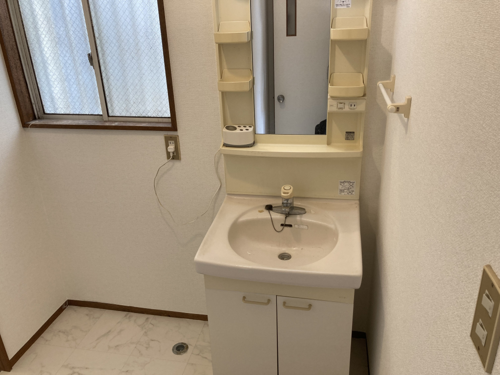 洗面化粧台と室内洗濯機置場です。