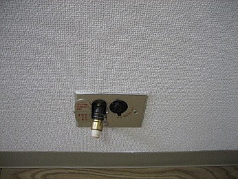 室内にガス栓があります！　