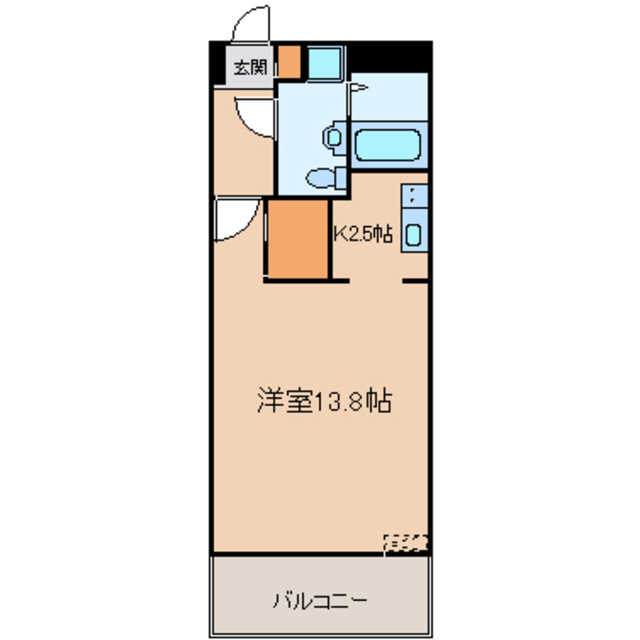 間取図！K2.5帖 洋13.8帖！