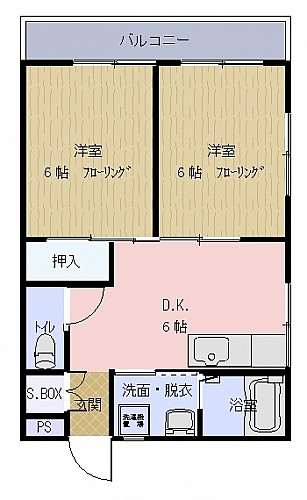 使いやすい振り分けタイプの間取りです♪　シューズボックスは奥行きがあって、収納力大です♪