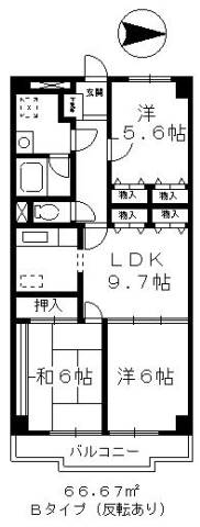 ゆとりある間取り。※写真は別部屋のものになります