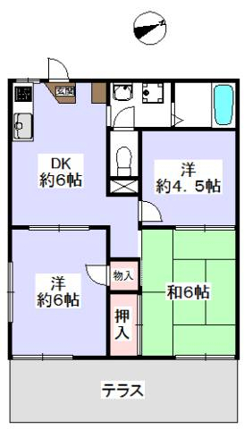 ゆったりテラスがポイント。