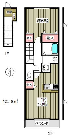ゆとりのある広さの1LDK。