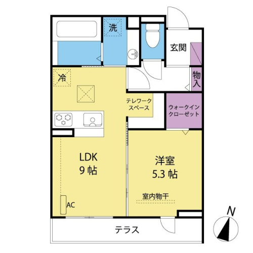 大きな収納とテレワークスペースあります