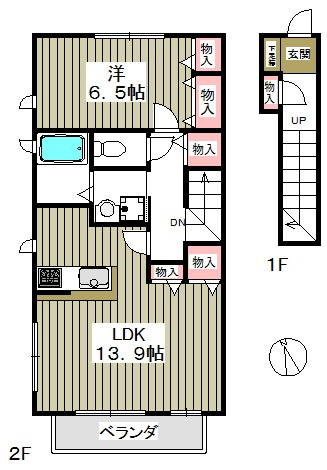 リビングと寝室をしっかり分けられる間取り。