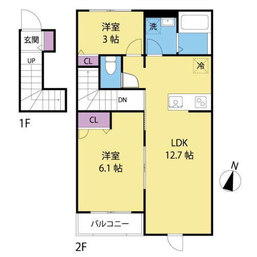 広いリビングと充実した設備が魅力。
