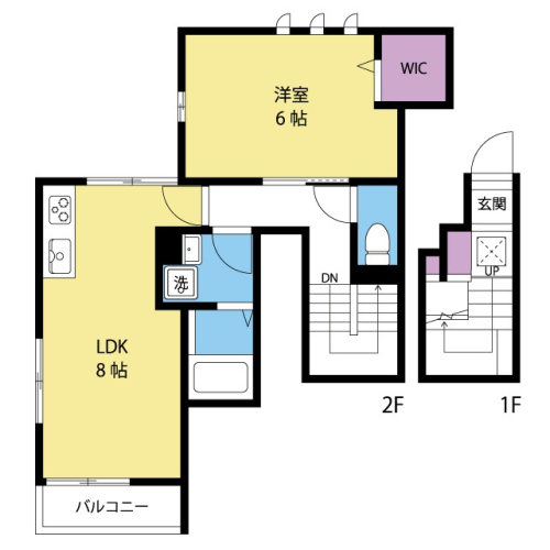 少し変わった形ですが使いやすい間取りです。