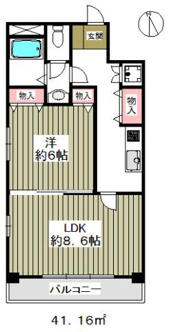 最上階のお部屋。ゆったり使える間取りです。