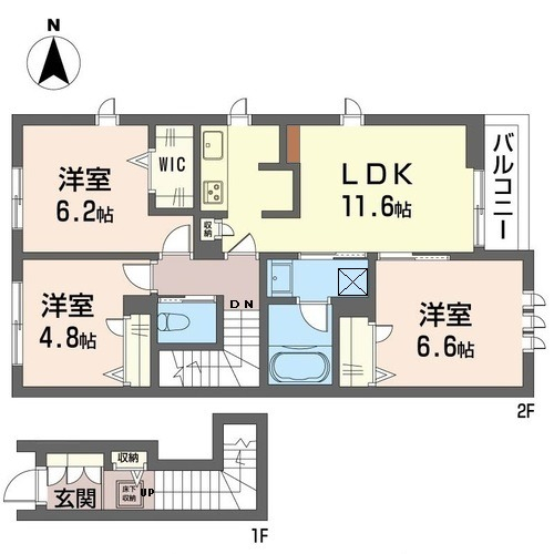ファミリー向けのゆったり3LDK。