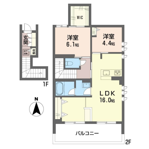 南向きのお部屋。収納がたっぷり