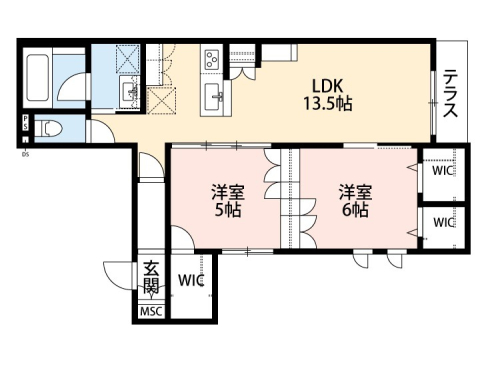 広いリビングと使い勝手の良い間取り