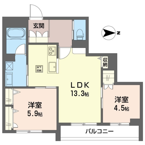 ゆったりと使いやすいリビングが魅力